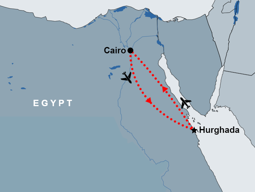 Cairo Day Tours from Hurghada map Cairo Day Tours from Hurghada map